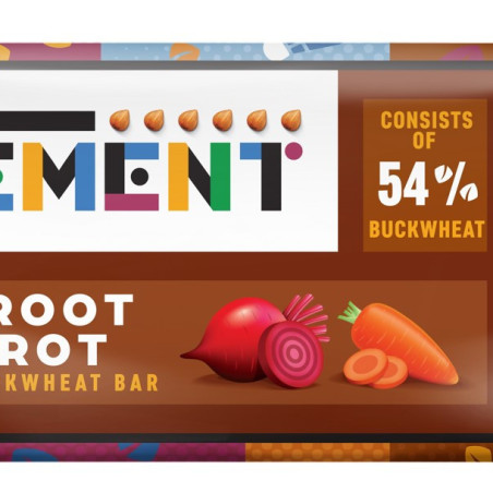 Organic buckwheat bar with beetroot and carrot